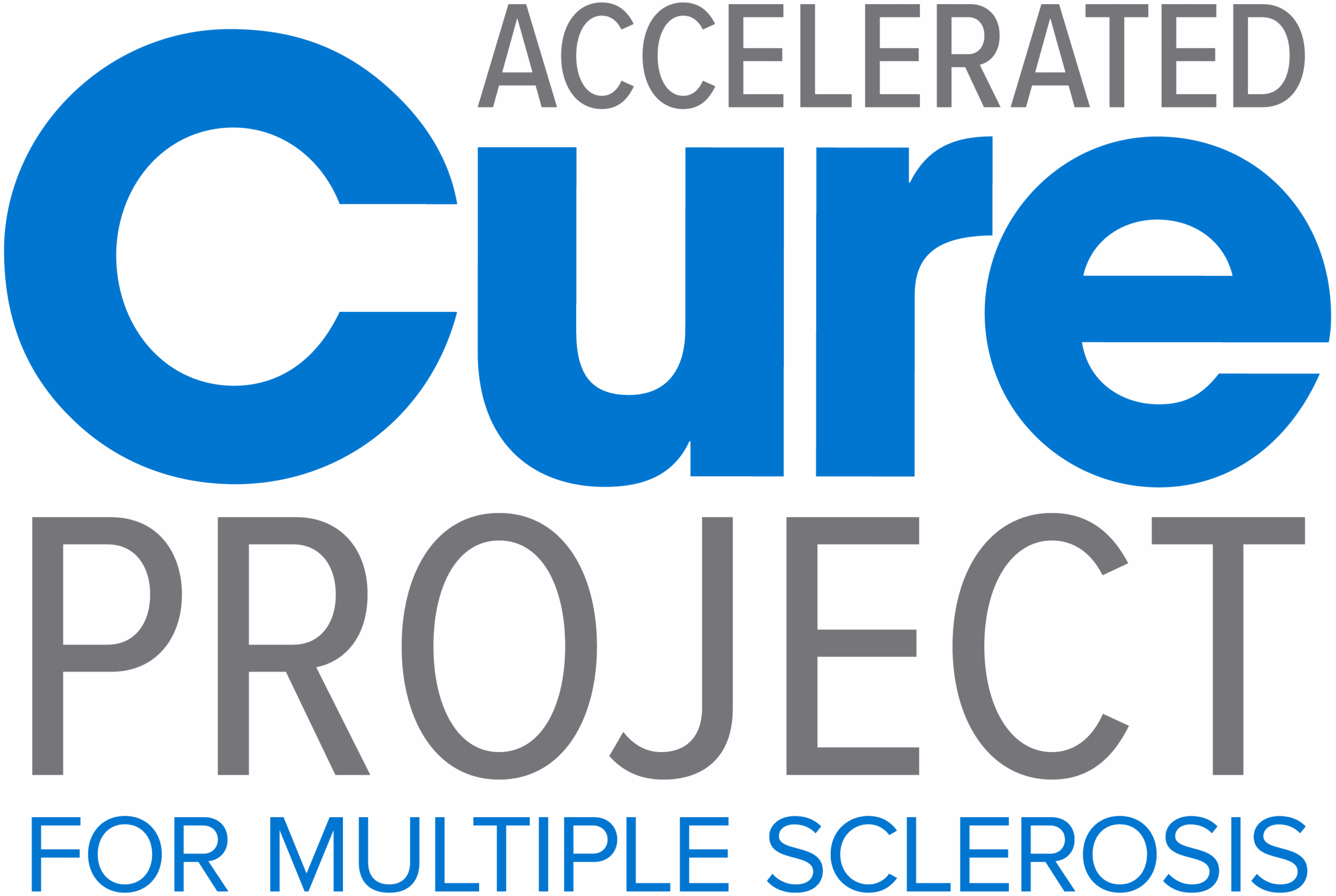 Accelerated Cure Project logo in blue and grey colors