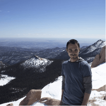 Matt in front of mountains