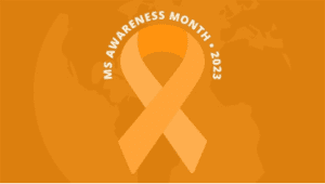 MS Awareness Month Logo with ribbon