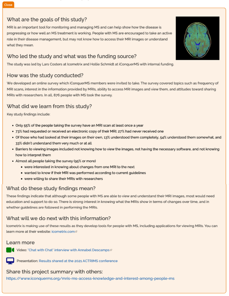 Goals of MRI study