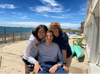 Kemp with family on beach