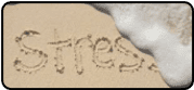 word stress written in sand