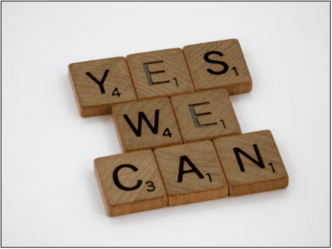 scrabble tiles "yes we can"