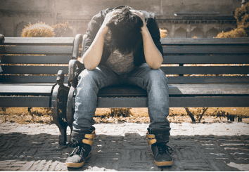 man on bench