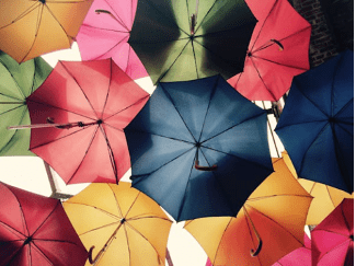 open umbrellas