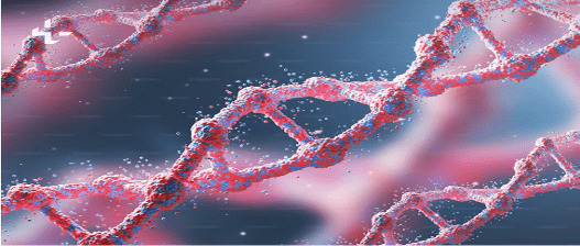 Pink DNA strands