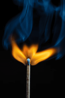 lit match