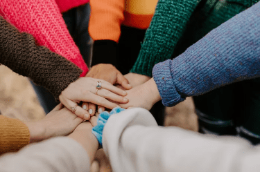 group of hands together
