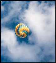 sky with hot air balloon