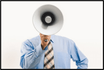 man with megaphone