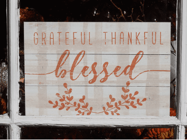 grateful thankful blessed wood sign