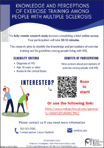 exercise study flier