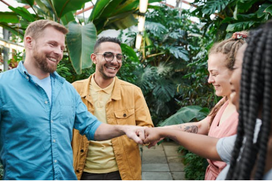 people giving fist bumps