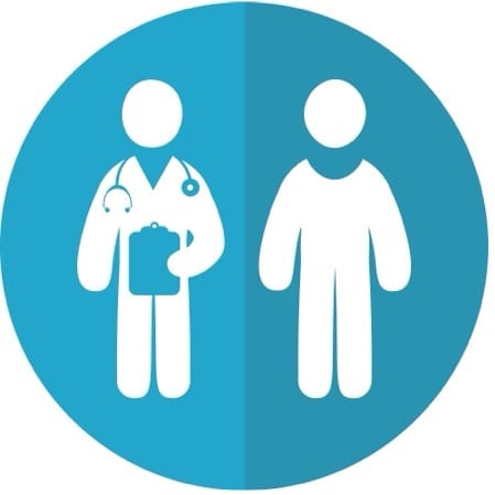 dr. and patient silhoutte