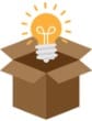 lightbulb coming out of box