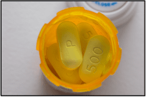 pills in pill bottle